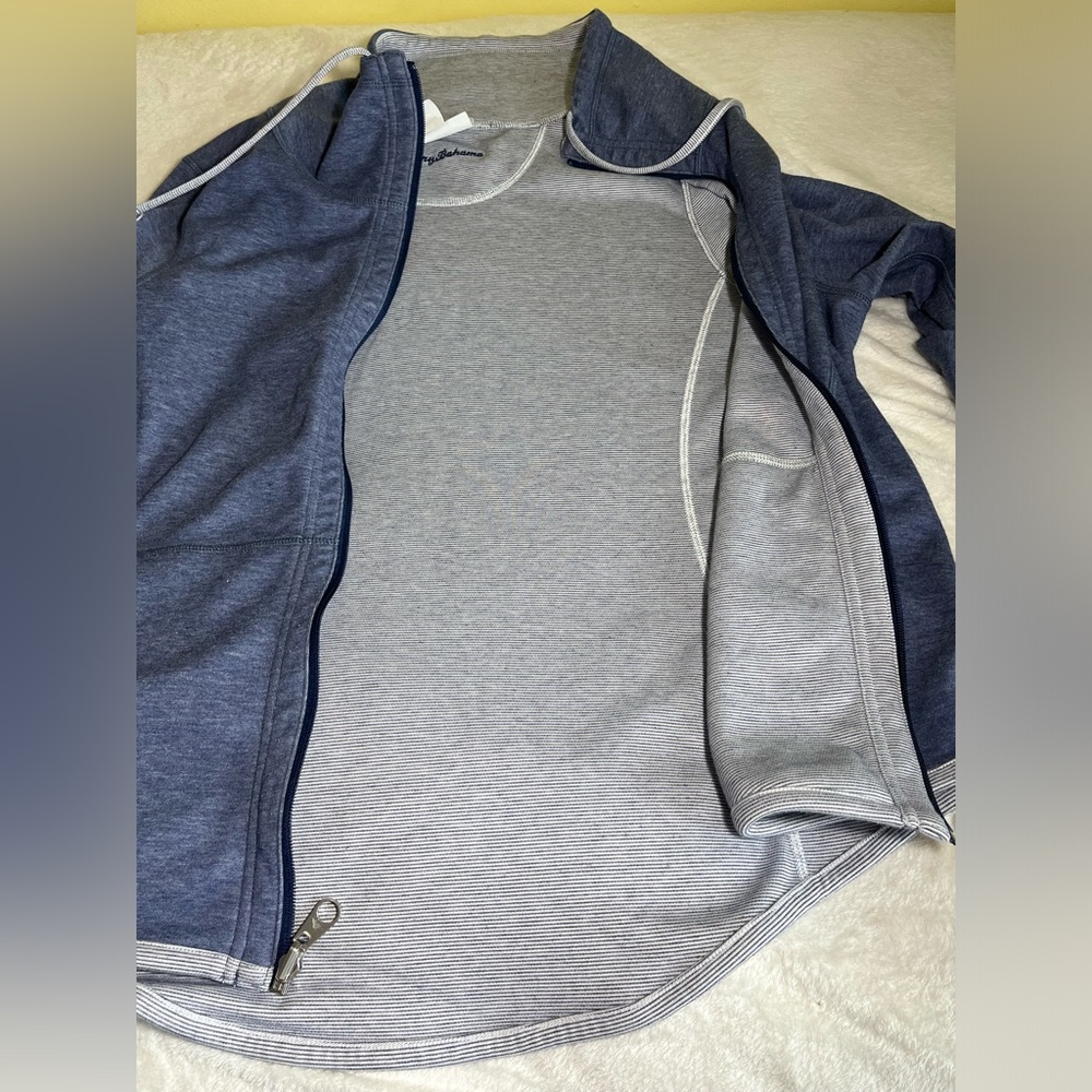 TOMMY‎ BAHAMA  Reversible, Full Zip Sweater Gray  Women’s Sz XL - Picture 7 of 11